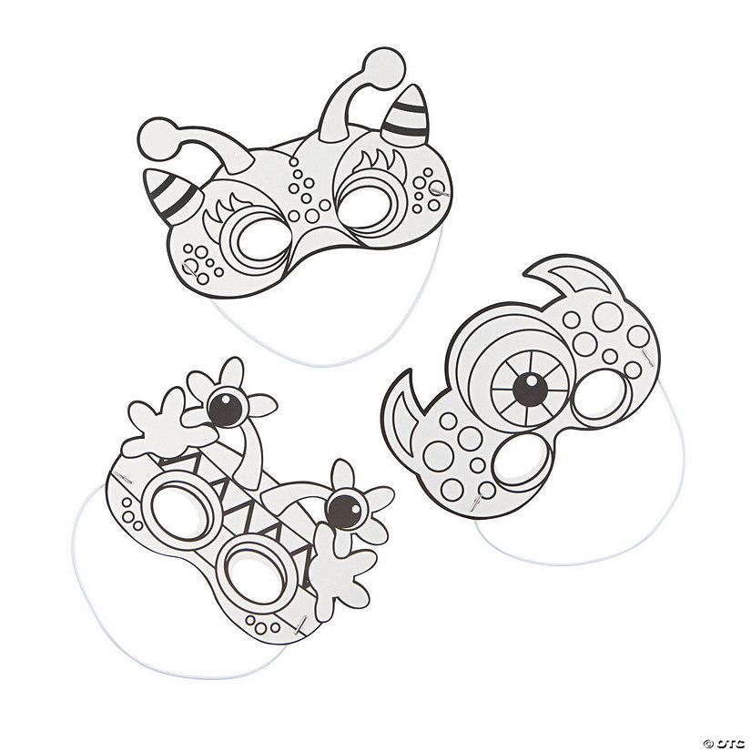 Color Your Own Silly Monster Masks - 12 Pc. Image