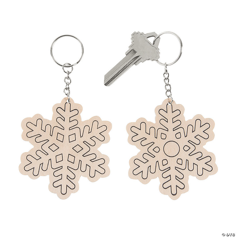 Color Your Own Snowflake Keychains - 12 Pc. Image