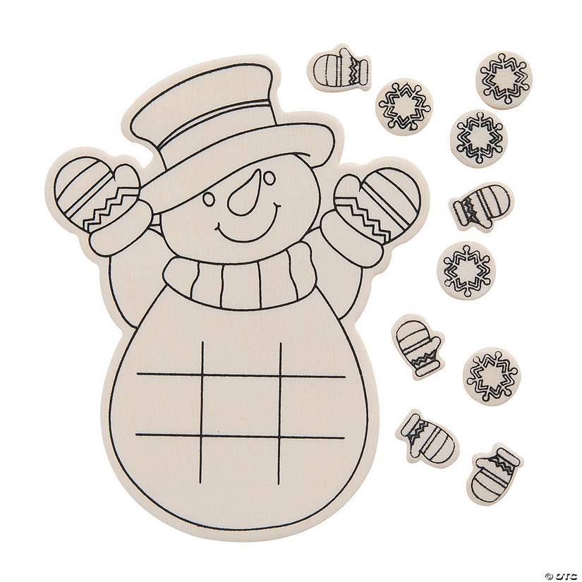 Color Your Own Snowman Tic-Tac-Toe Kits - 12 Pc. Image