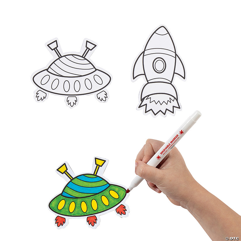 Color Your Own Space Magnets - 12 Pc. Image