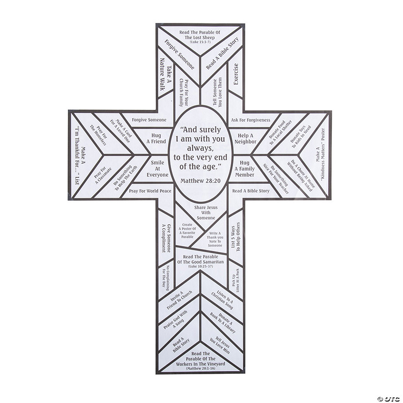 Color Your Own Stained Glass Cross Lent Countdown Sheets - 12 Pc. Image