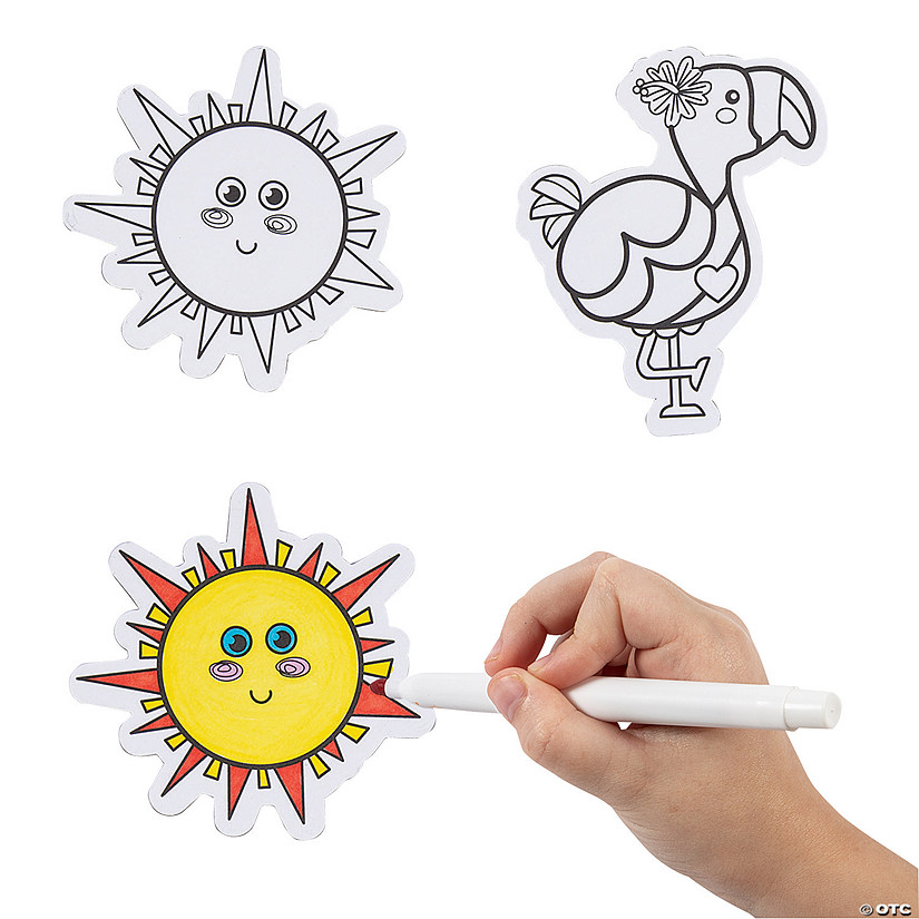 Color Your Own Summer Magnets - 12 Pc. Image