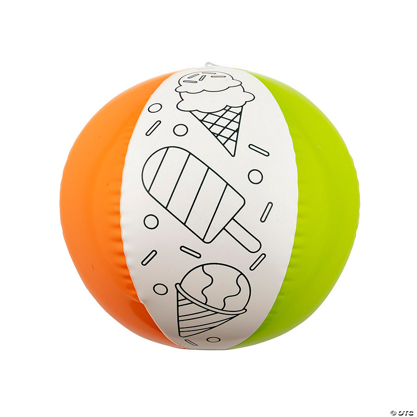 Color Your Own Summer Treats Beach Balls &#8211; 12 Pc.  Image