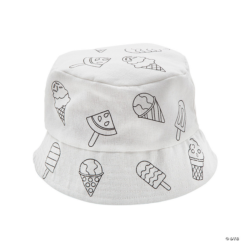 Color Your Own Summer Treats Bucket Hats - 12 Pc. Image