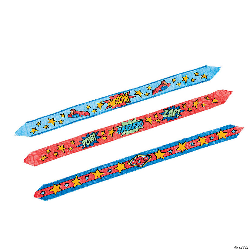 Color Your Own Super Hero Tie on Headband - 12 Pc. Image