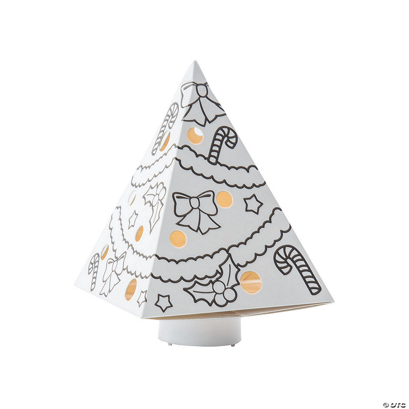 Color Your Own Tea Light Luminary Christmas Tree Craft Kit - Makes 12 Image