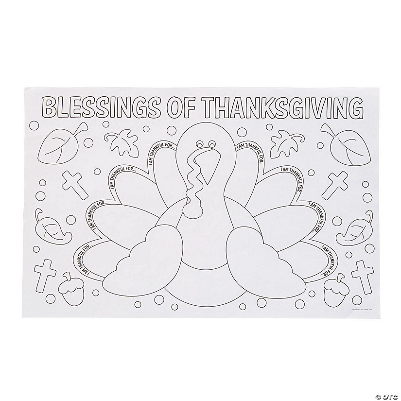 Color Your Own Thankful For Placemats - 12 Pc. Image