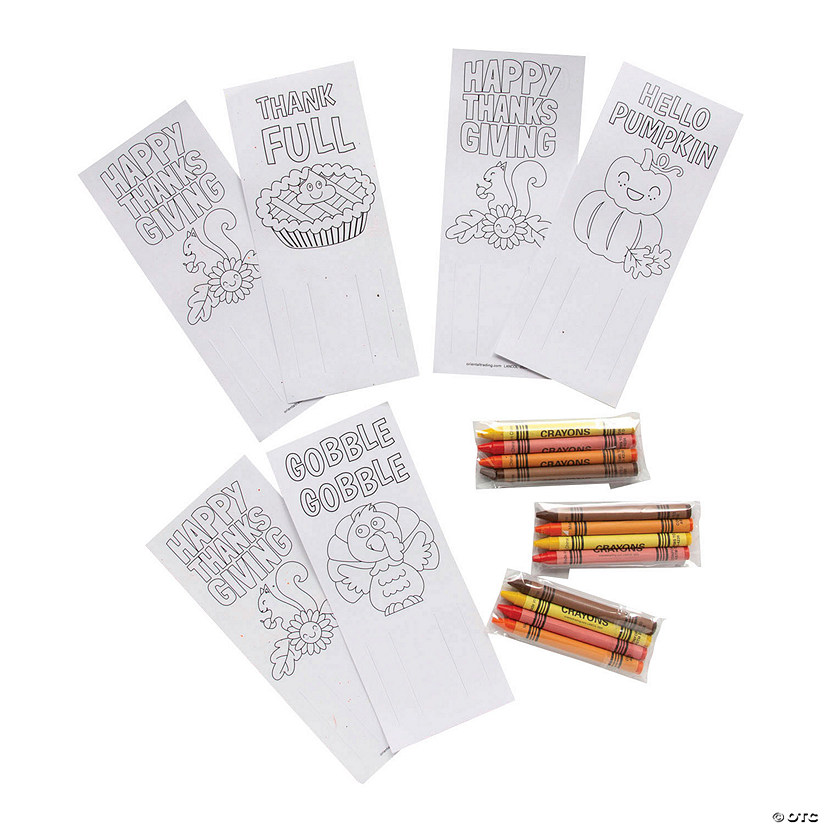 Color Your Own Thanksgiving Placeholder with Crayons - 24 Pc. Image