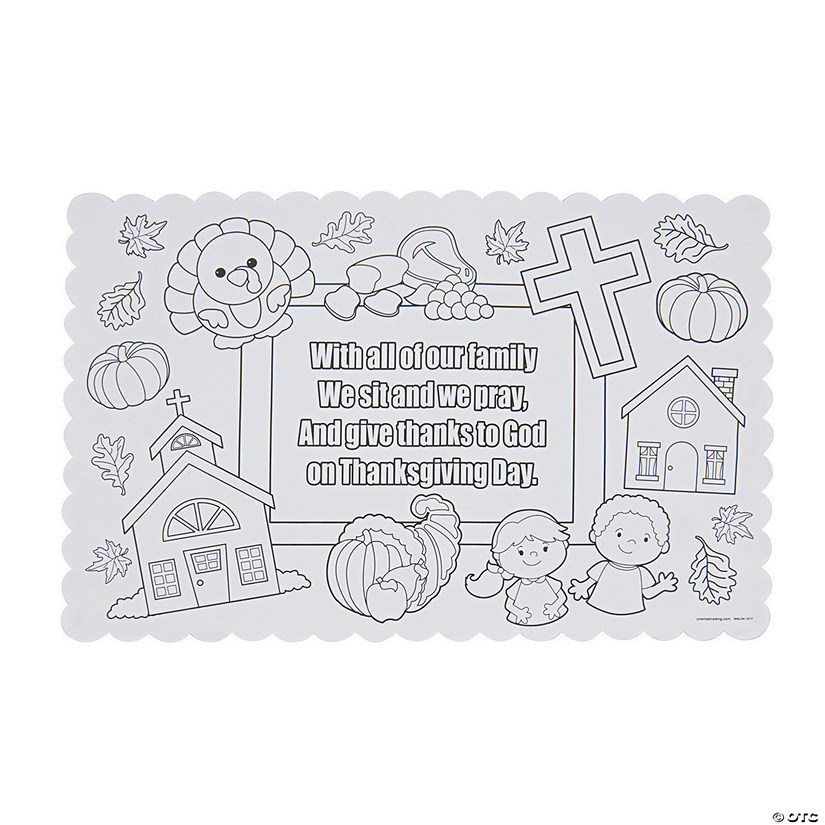Color Your Own Thanksgiving Prayer Placemats - 12 Pc. Image