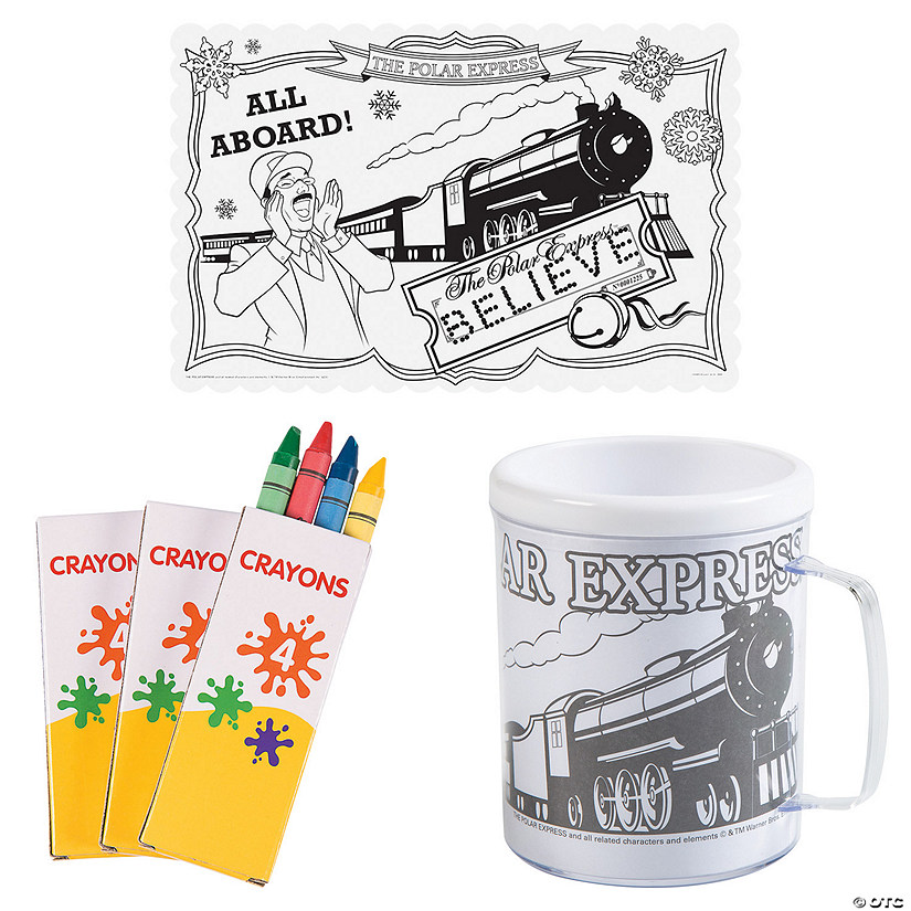 Color Your Own The Polar Express&#8482; Mug & Placemat Kit - 36 Pc. Image