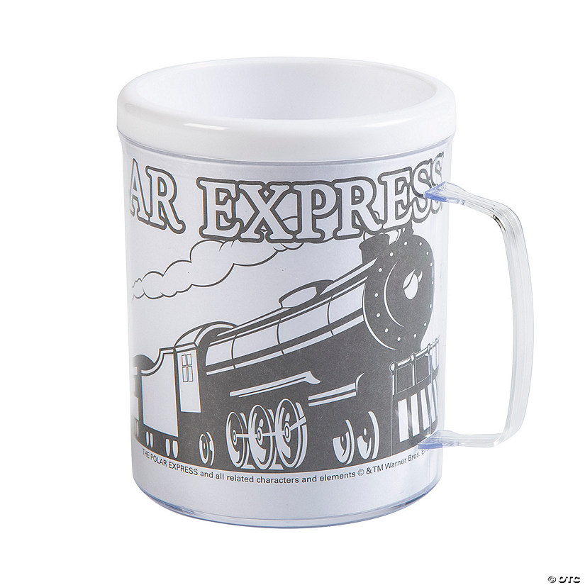 Color Your Own The Polar Express&#8482; Reusable BPA-Free Plastic Mugs - 12 Ct. Image