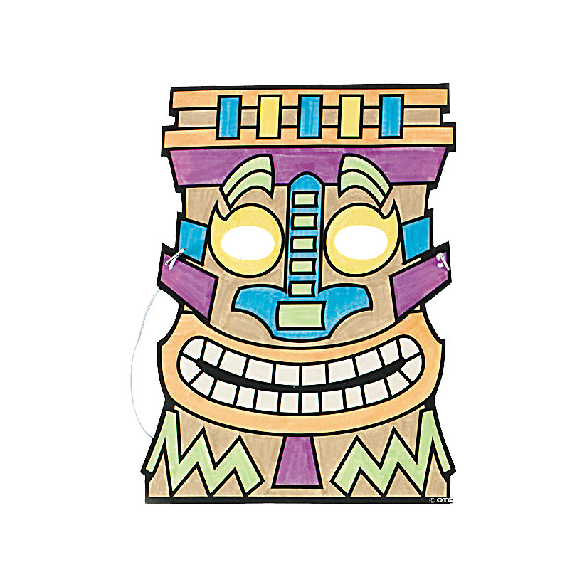 Color Your Own Tiki Masks - 12 Pc. Image