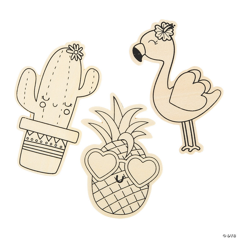 Color Your Own Tropical Characters - 24 Pc. Image