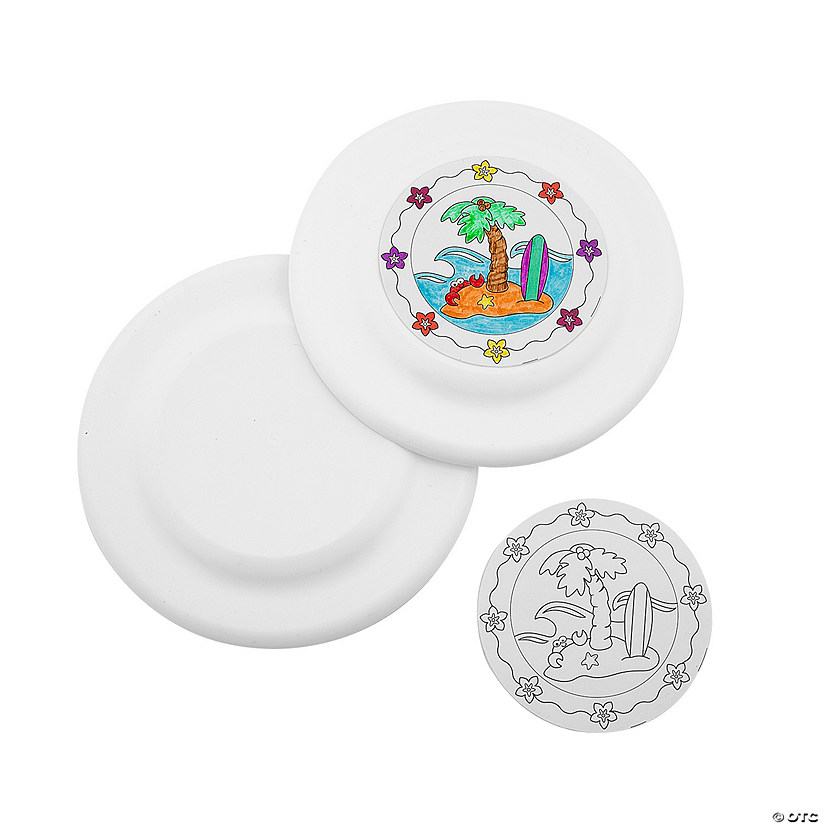 Color Your Own Tropical Flying Discs - 12 Pc. Image