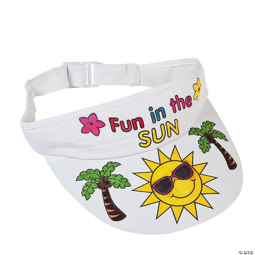 Color Your Own Tropical Visors - 12 Pc. Image