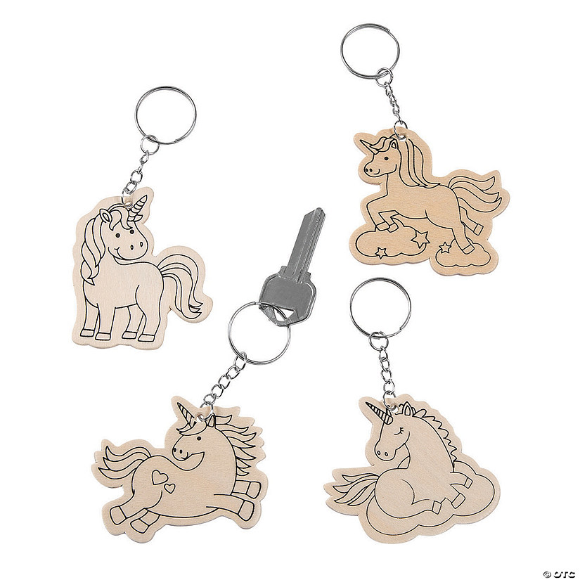 Color Your Own Unicorn Keychains - 12 Pc. Image