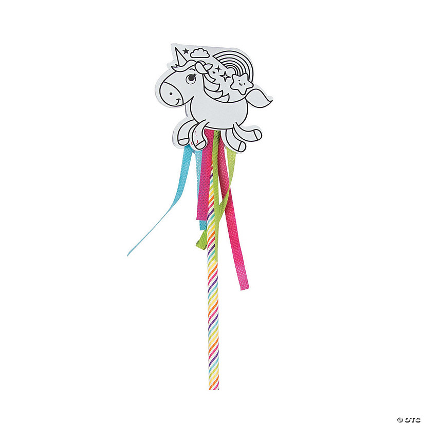 Color Your Own Unicorn Wand Craft Kit - Makes 12 Image