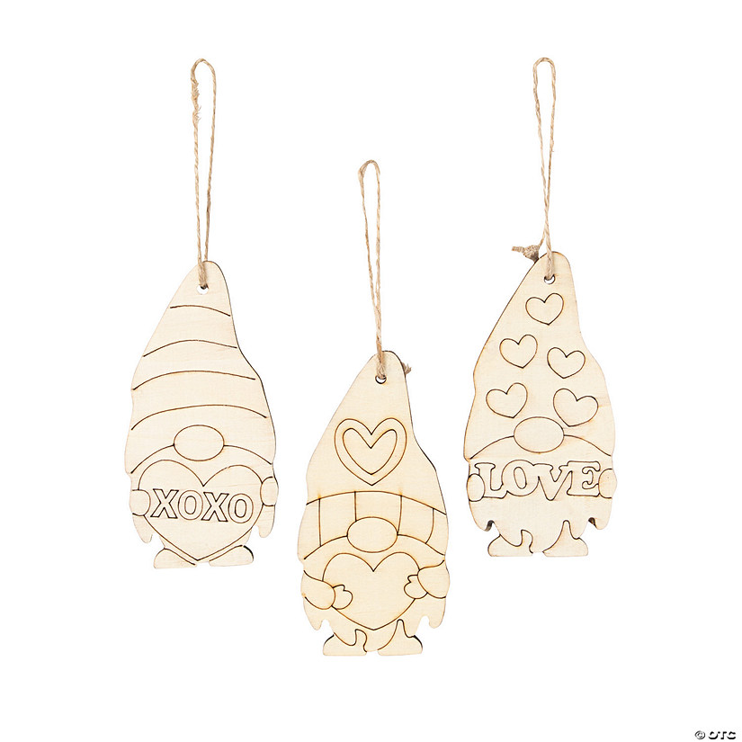 Color Your Own Valentine Gnome Ornaments - 12 Pc. Image