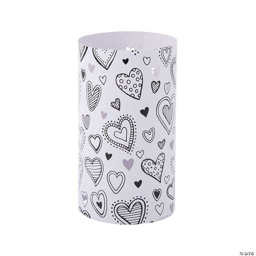 Color Your Own Valentine Heart Luminaries with Tea Lights - 12 Pc. Image