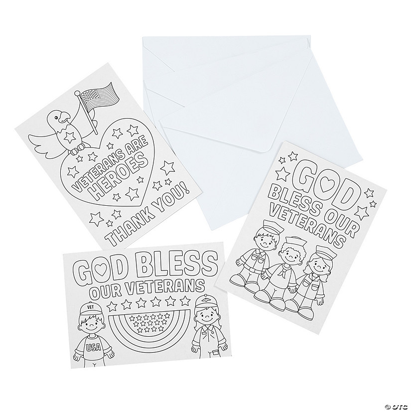 Color Your Own Veterans Day Cards - 12 Pc. Image