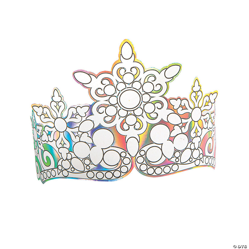 Color Your Own Winter Iridescent Crown Headbands - 12 Pc. Image