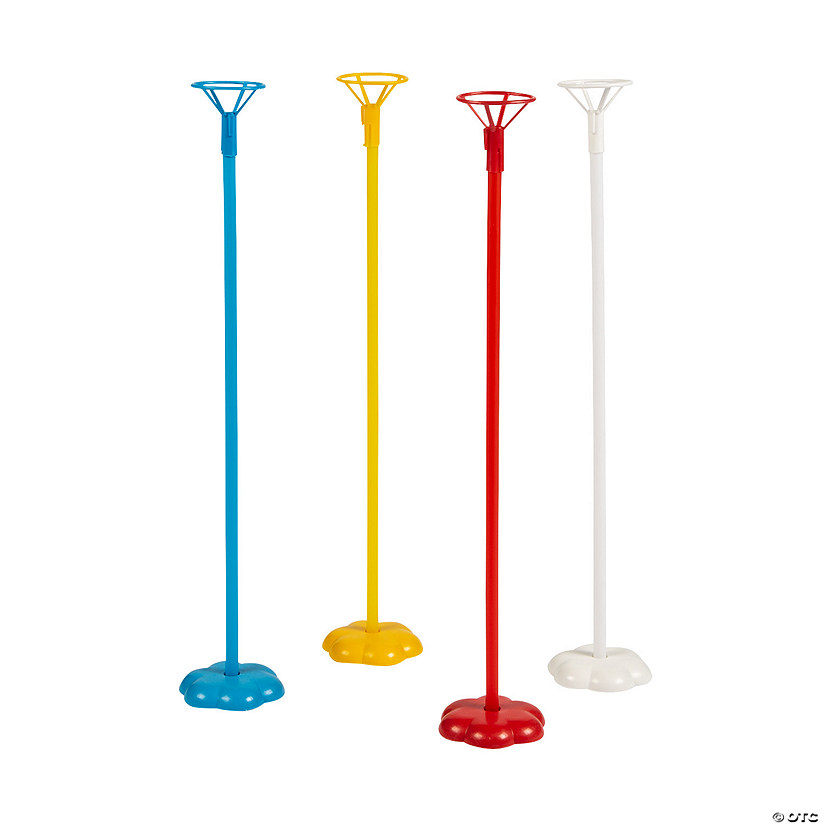 Colorful Balloon Sticks with Stands - 12 Pc. Image