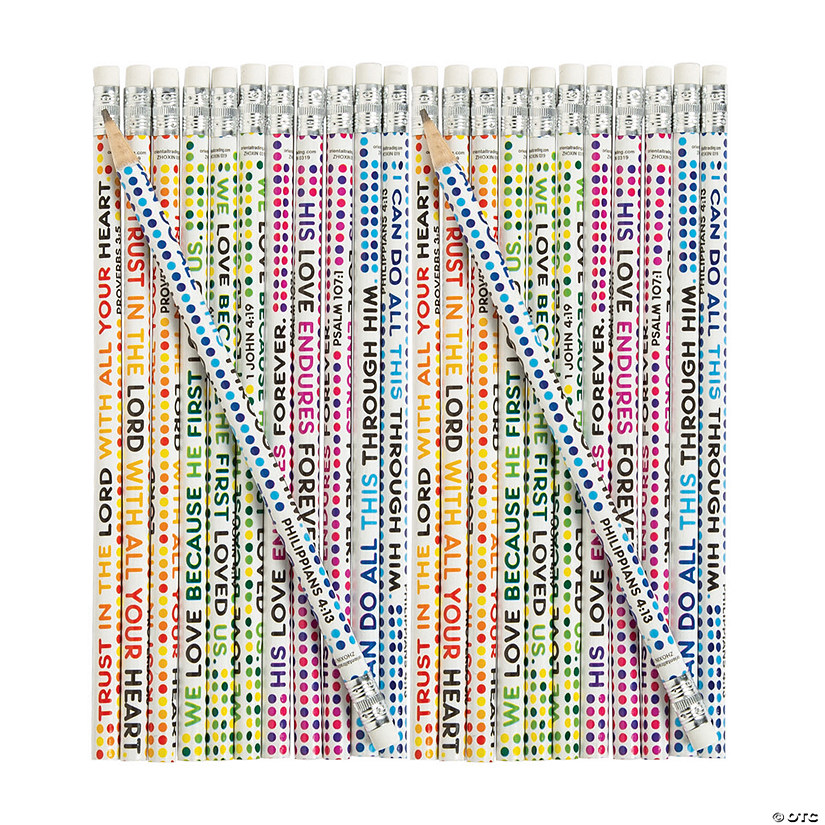 Colorful Bible Verse Pencils 24 Pc.