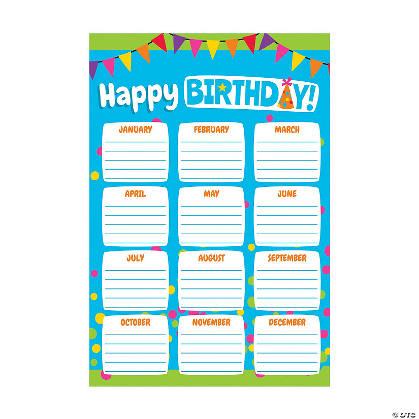 Colorful Birthday Chart Poster - Discontinued