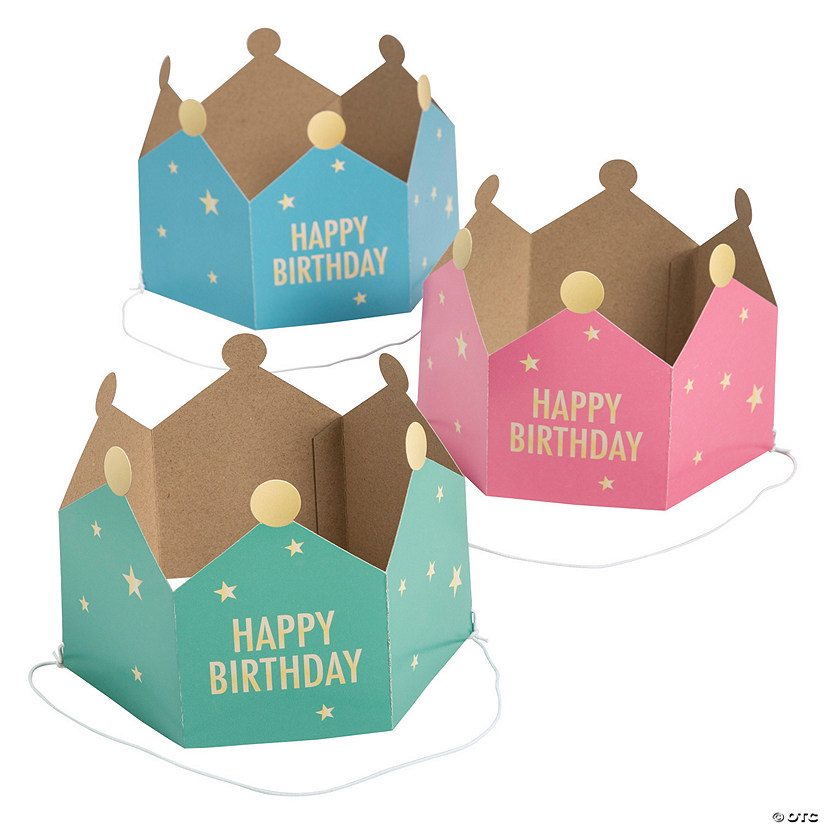 Colorful Birthday Crowns - 8 Pc. Image