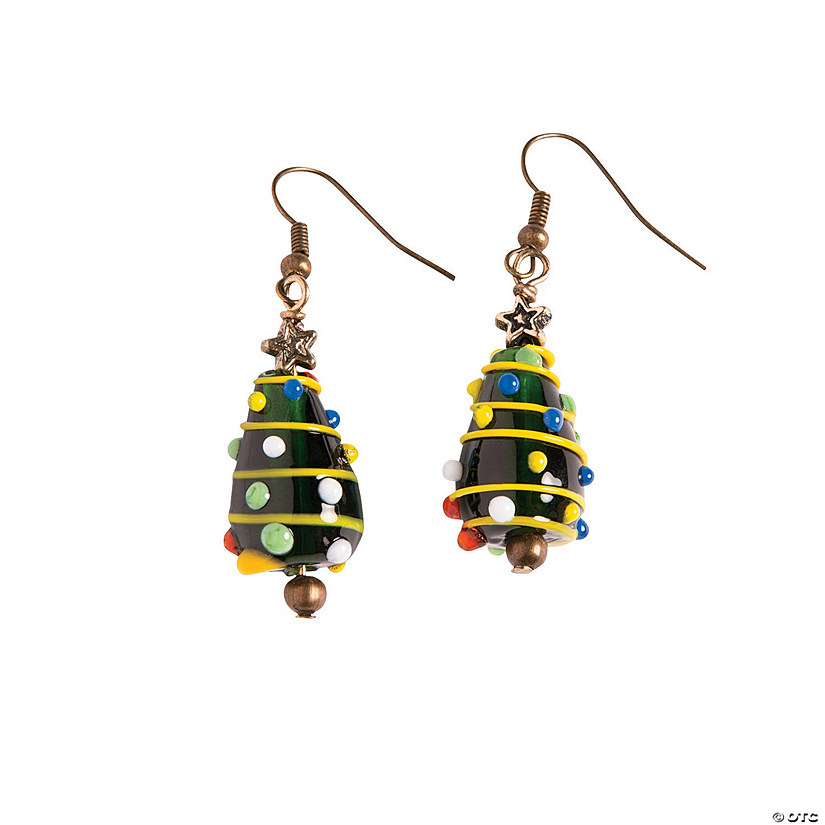 Colorful Christmas Tree Lampwork Earring Craft Kit Discontinued