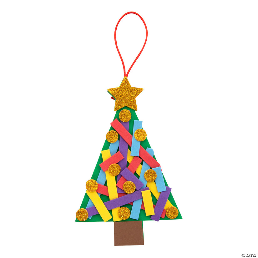 Colorful Christmas Tree Sign Craft Kit - Makes 12 Image