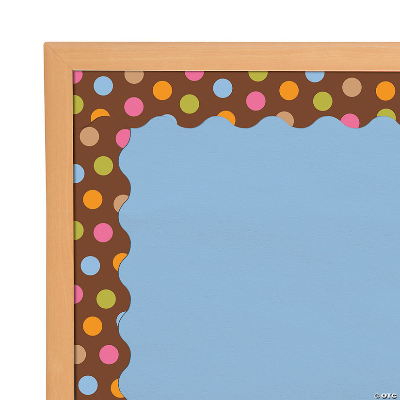 Colorful Dots On Brown Bulletin Board Borders - Discontinued