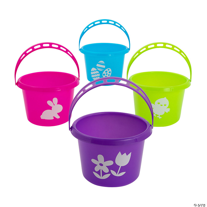 Colorful Easter Sand Buckets - 12 Pc. for Spring Celebrations Image