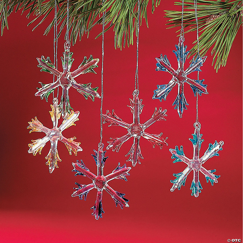 Colorful Glass Snowflake Christmas Ornaments  Discontinued