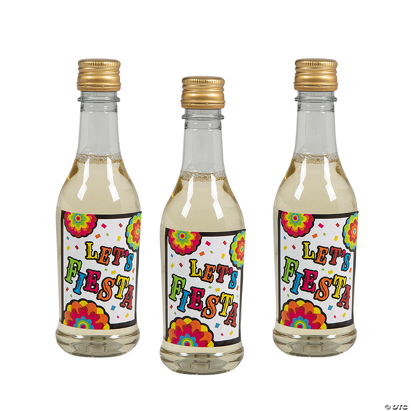 Colorful Let&#8217;s Fiesta Mini Wine Bottle Labels - 12 Pc. Image