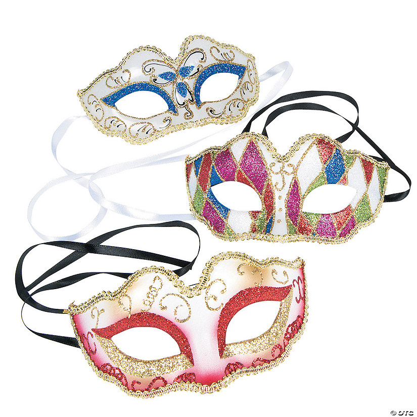 Colorful Masquerade Masks- 12 Pc. Image