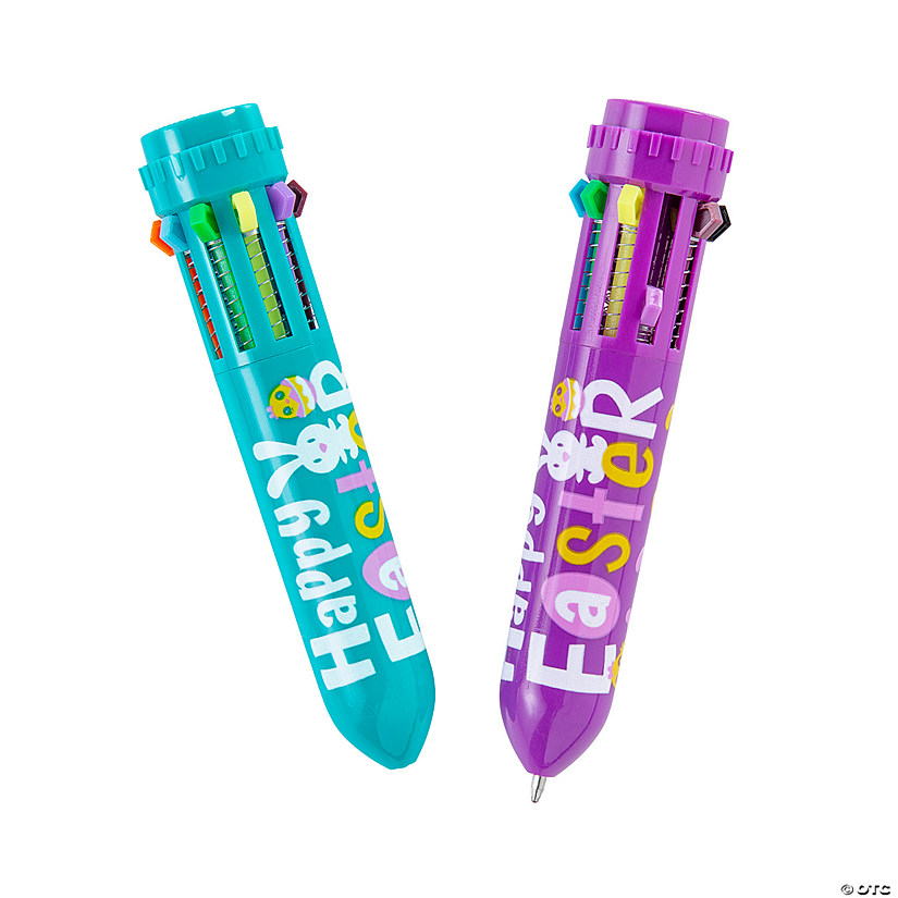 Colorful Mini Easter Shuttle Pens - 12 Pc. with Unique Ink Colors Image