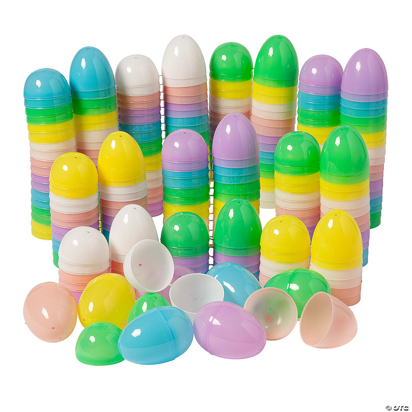 Colorful Pastel Plastic Easter Eggs - 144 Pc. for Spring Celebrations Image