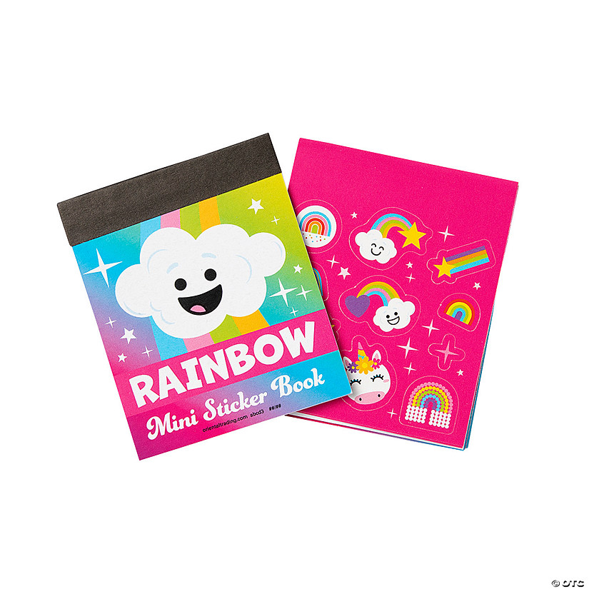 Colorful Rainbow Mini Sticker Books 12 Pc.