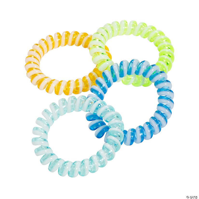 Colorful Stretchy Phone Cord Bracelets - 12 Pc. Image