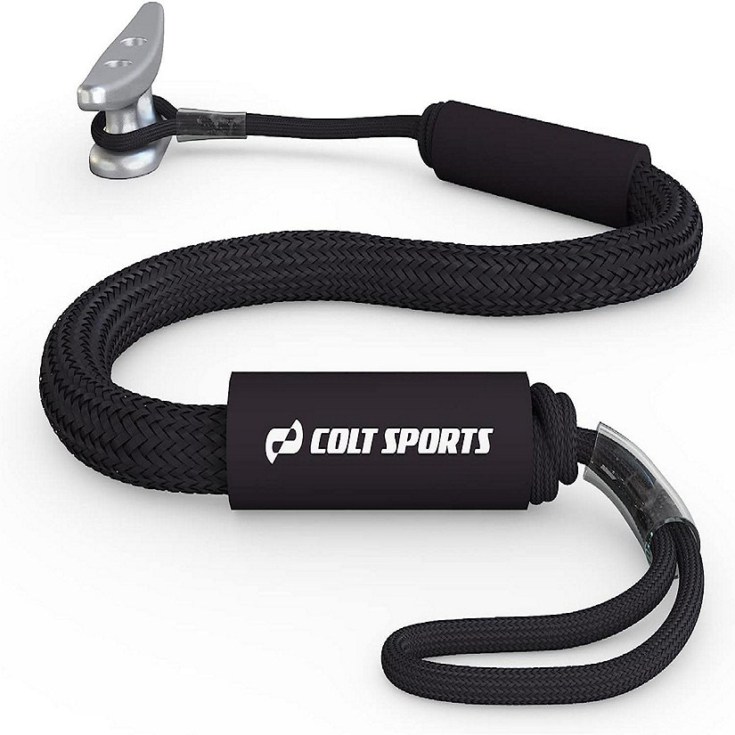 Colt Sports Bungee Dock Lines Mooring Rope for Boats - Black 7 Feet - Marine Rope, Elastic Boat, Jet Ski, and Dock Line with Secure Stainless Steel Hooks Image
