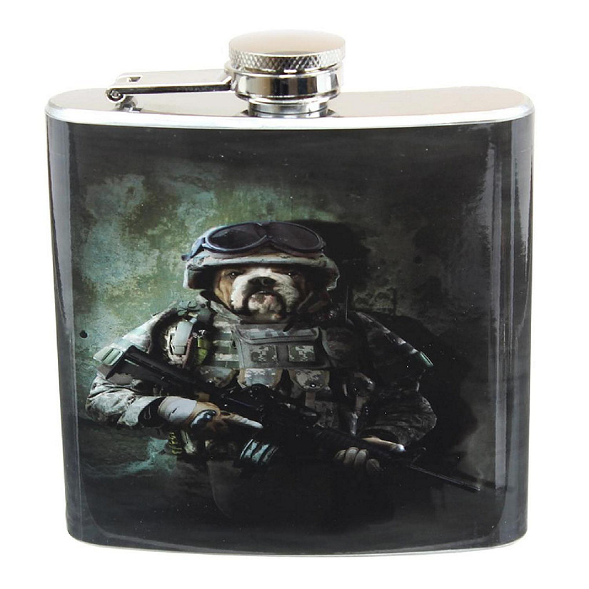 Combat Marine Dog 7oz Flask Image