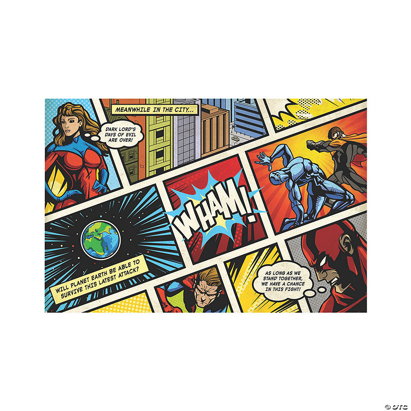 Comic Superhero Backdrop - 2 Pc. Image
