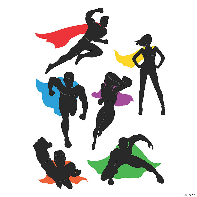 Comic Superhero Paper Cutouts - 6 Pc. Image