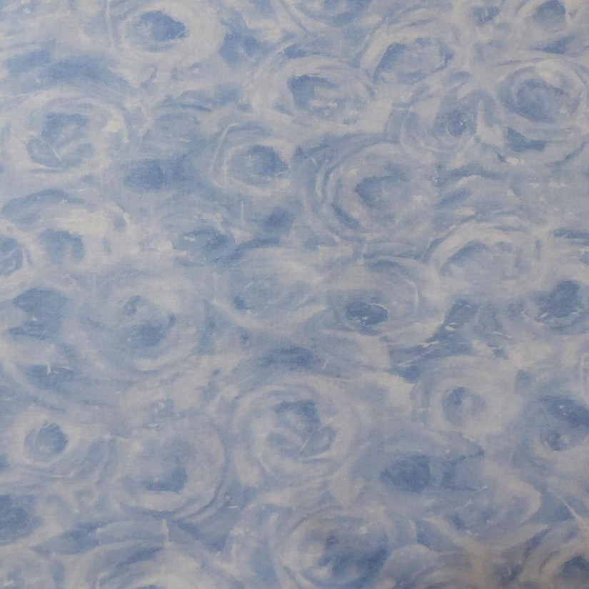 Coming Up Roses Blue Floral Cotton Fabric by South Sea Imports Image