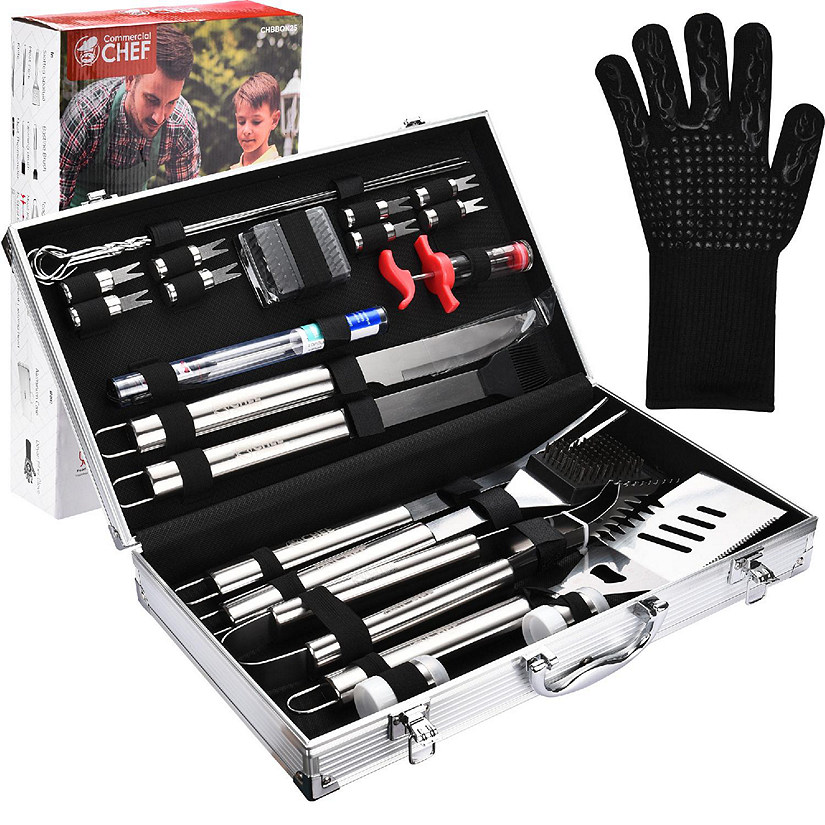Commercial Chef 25 Piece Stainless Steel BBQ Grill Set Image