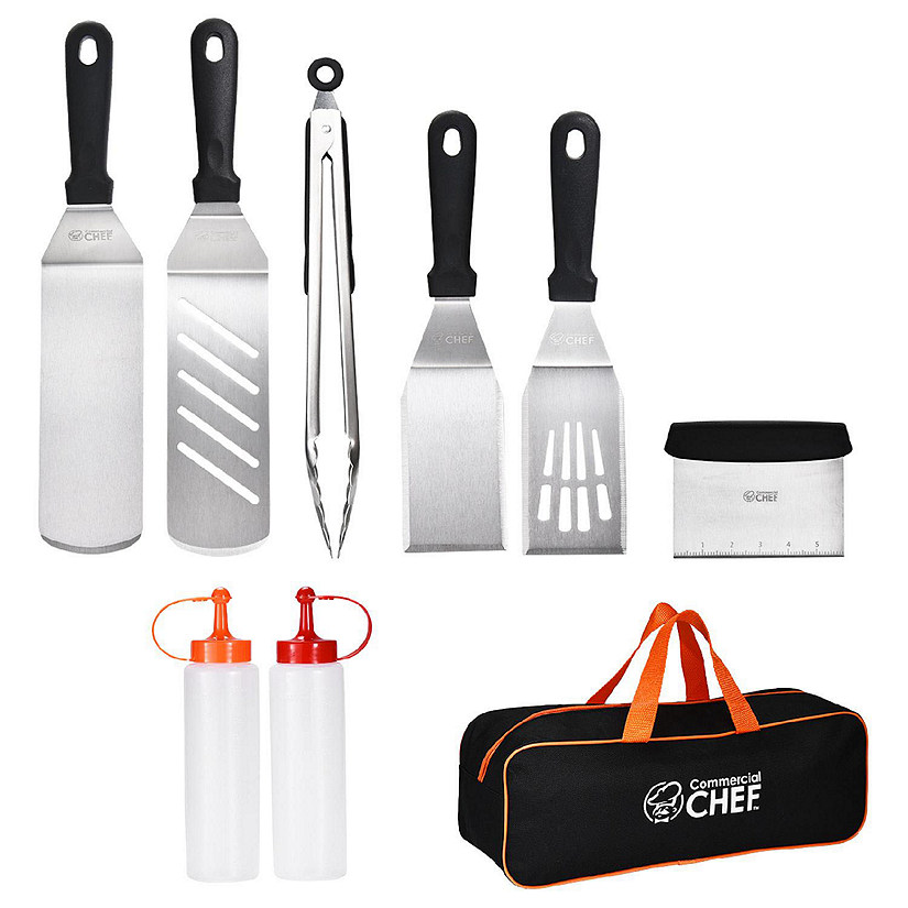 Commercial Chef 9 Piece Griddle Accessories Kit for Blackstone and Flat Top Griddles Oriental
