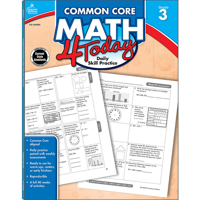 Common Core Math 4 Today, Grade 3 Image