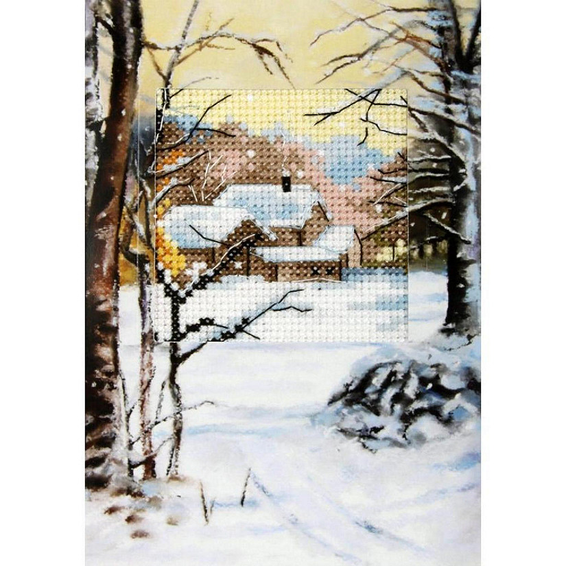 complete counted cross stitch kit - greetings card "Winter landscape" 6234 Image