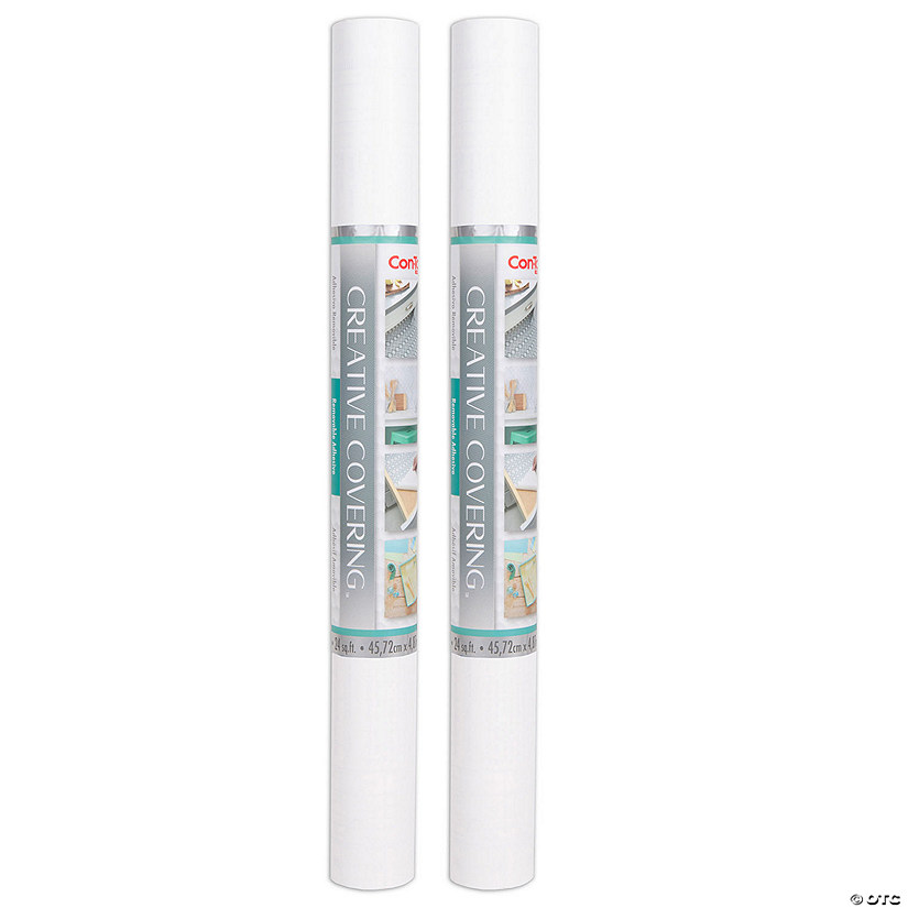 Con-Tact Brand Creative Covering Adhesive Covering, White, 18" x 16 ft, Pack of 2 Image